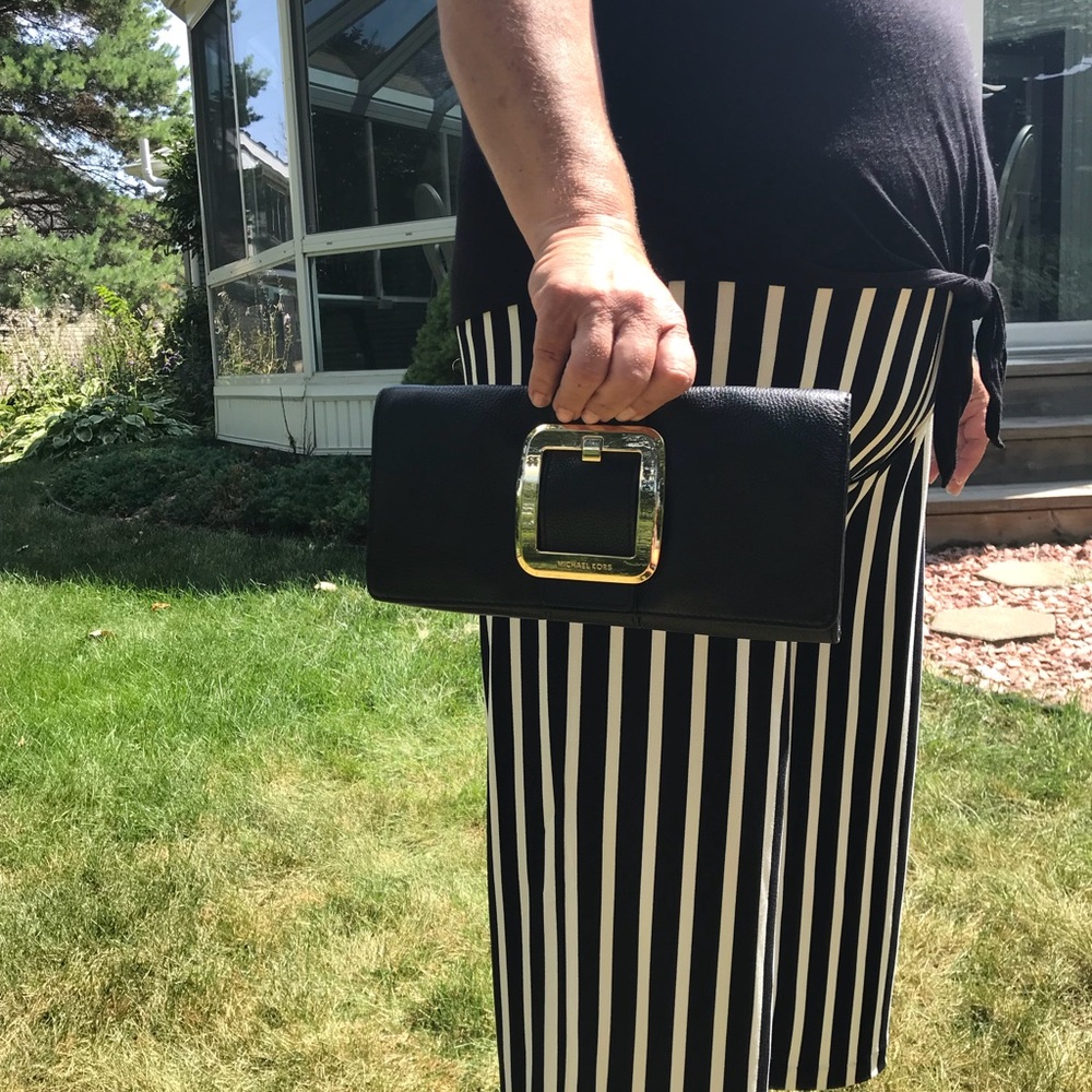 Michael Kors Black Leather Clutch